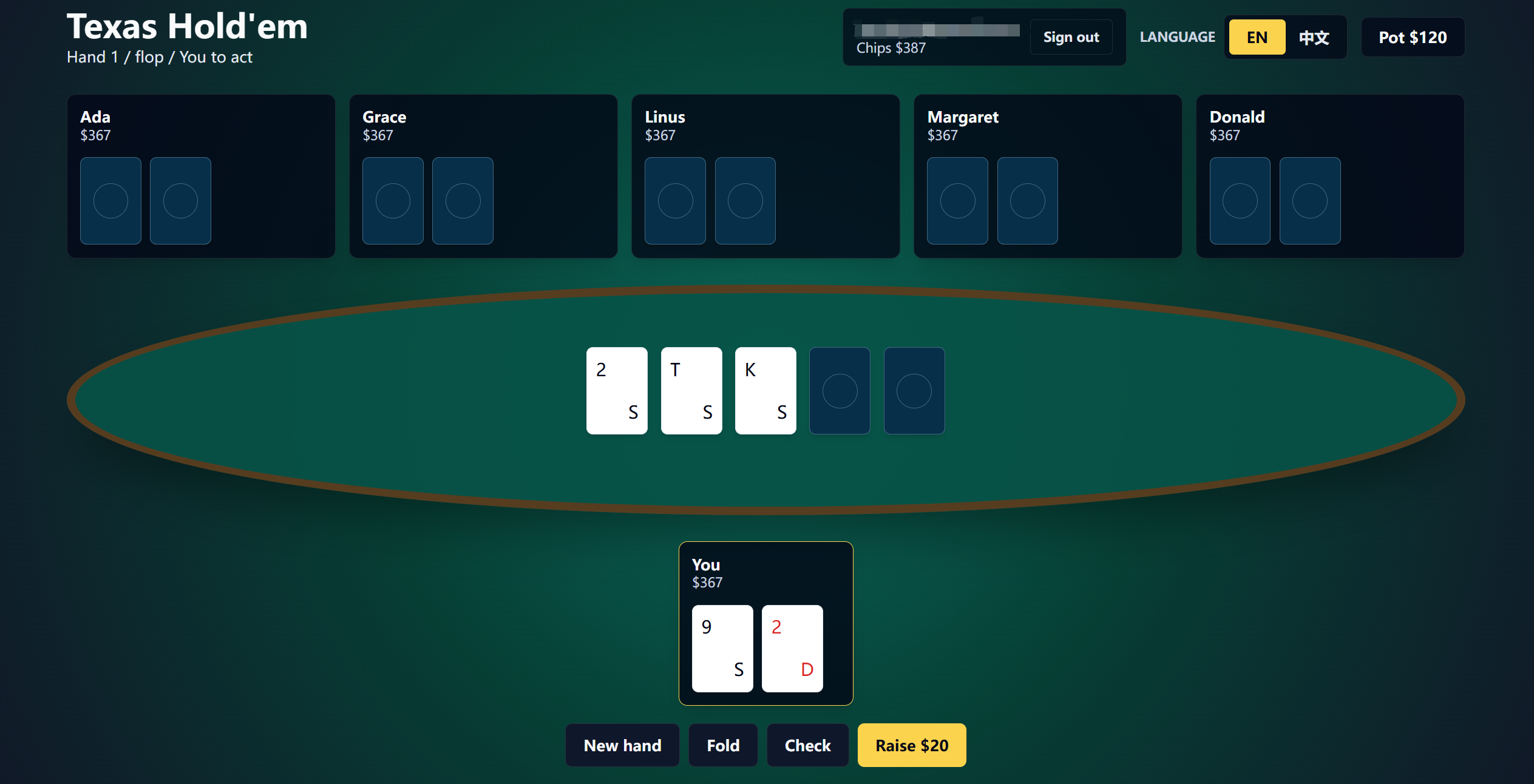 Texas Hold'em Poker Game